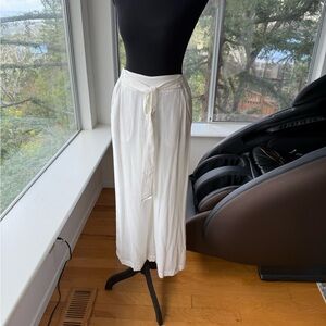 Aritzia Wilfred Faun Stripe Crop Tie Waist Pants, Size Small